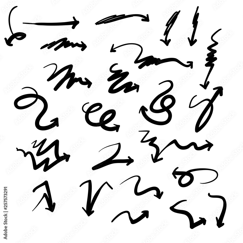 hand drawn doodle arrow set illustration vector hand drawn doodle arrow set illustration vector