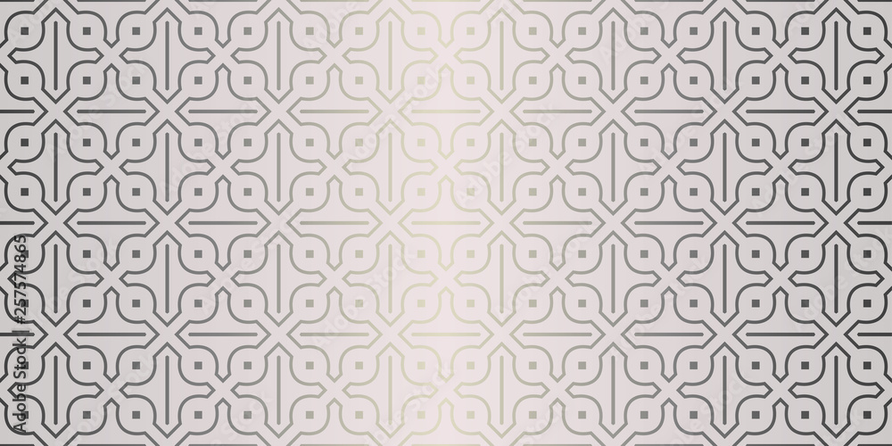 Vector Seamless Pattern With Abstract Geometric Style. Repeating Sample Figure And Line. For Fashion Interiors Design, Wallpaper, Textile Industry. Beige silver color Vector Seamless Pattern With Abstract Geometric Style. Repeating Sample Figure And Line. For Fashion Interiors Design, Wallpaper, Textile Industry. Beige silver color