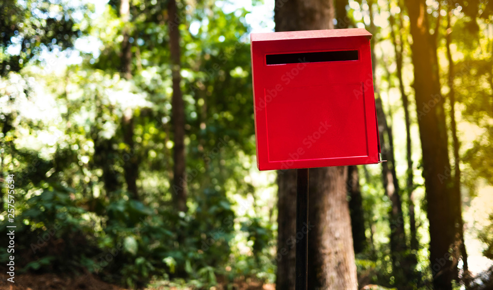 Classical mailbox in pine forest at Chiang Mai, Thailand.
