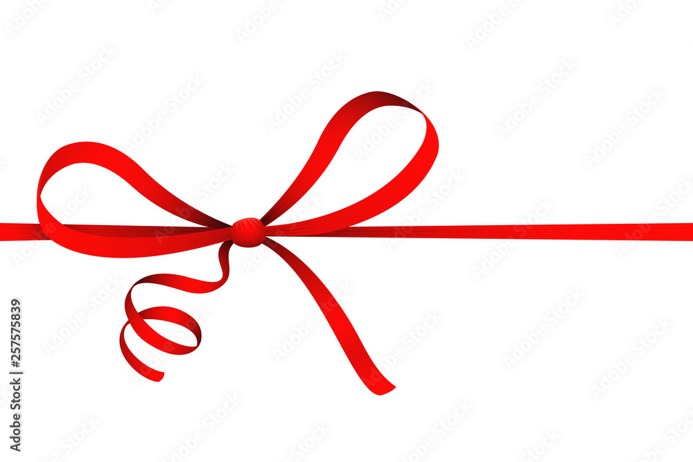 Isolated on white red ribbon curl bow gift present decorative ornament vector illustration Isolated on white red ribbon curl bow gift present decorative ornament vector illustration