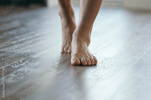 Bare feet on heated floor