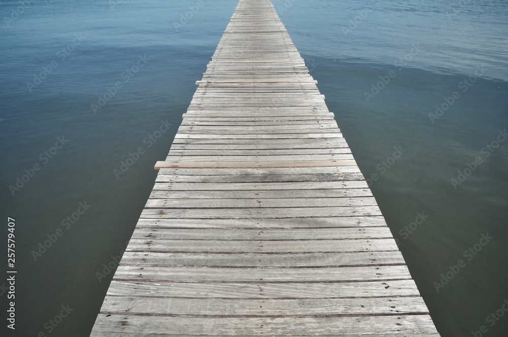 Fototapeta premium wooden bridge on sea
