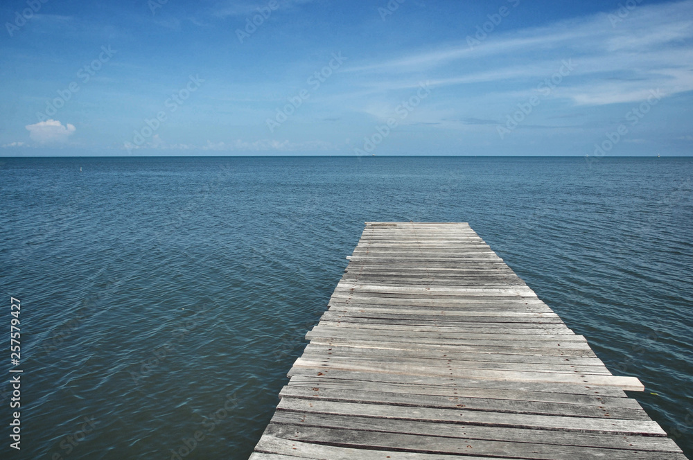 wooden bridge on sea