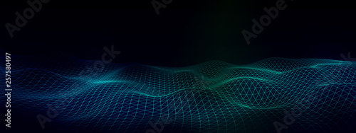 Wallpaper Mural abstract light wave data digital technology graphic background Torontodigital.ca