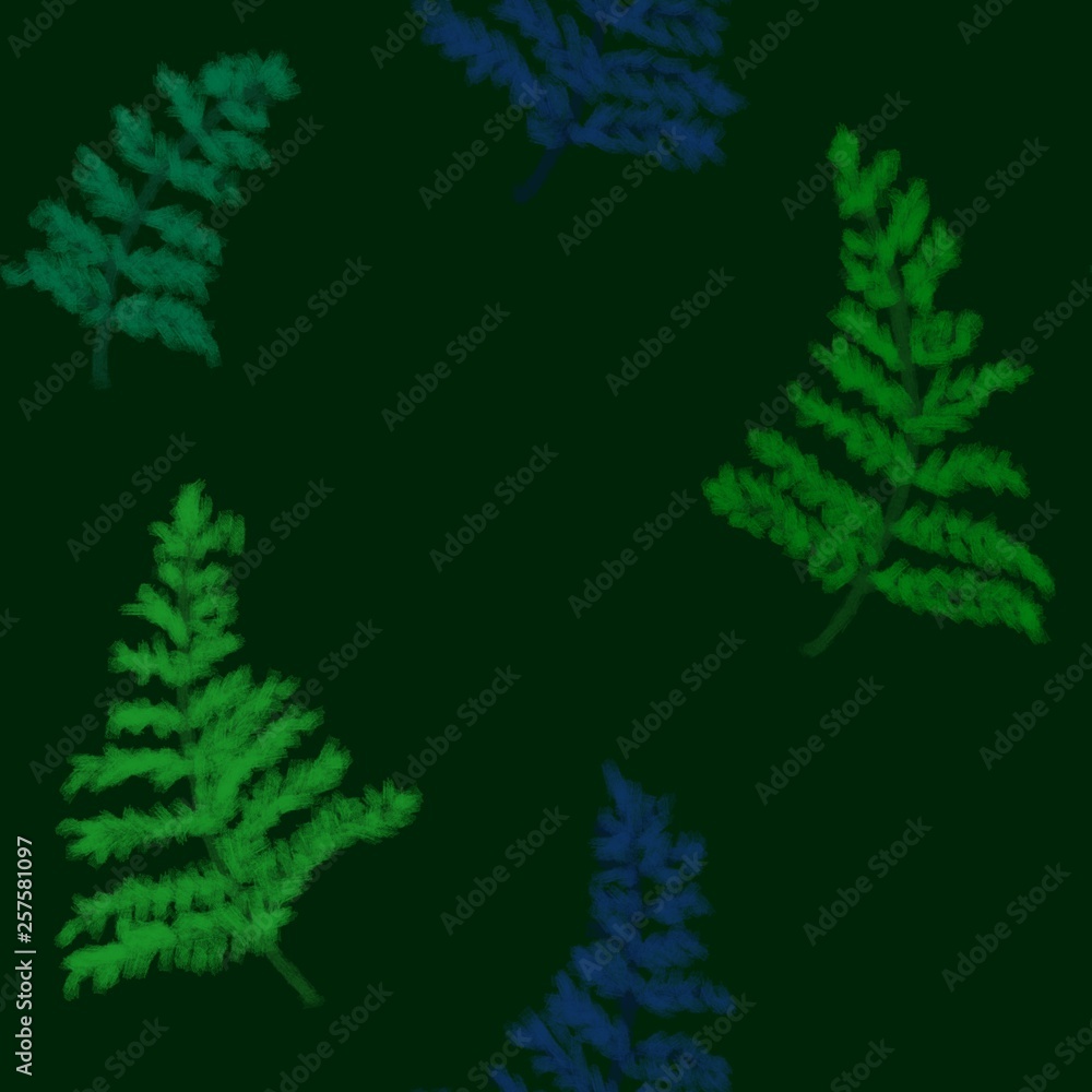 Pattern ferns. Seamless texture. Design for clothing, cards, stationery, fabrics.