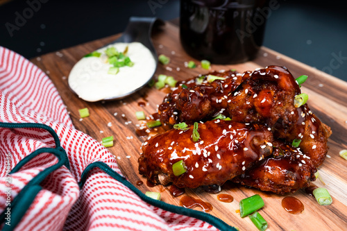 Teriyaki flavored chicken wings