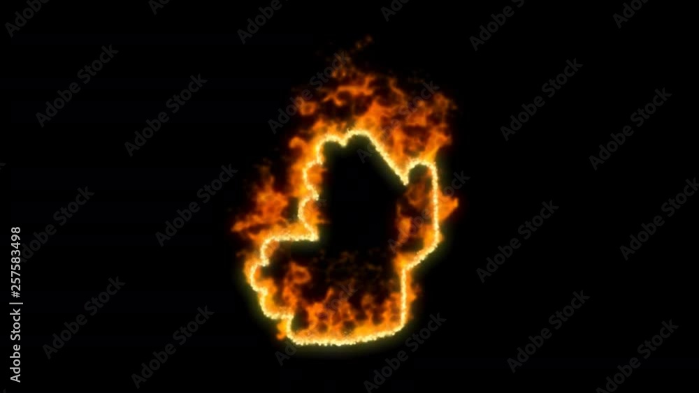 sign language symbol inflames. Then disappears. In - Out loop. Alpha channel Premultiplied - Matted with color black sign language symbol inflames. Then disappears. In - Out loop. Alpha channel Premultiplied - Matted with color black