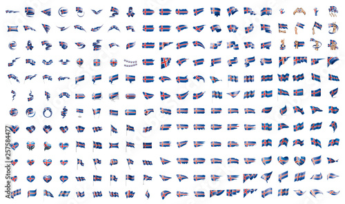 very big collection of vector flags of the Iceland