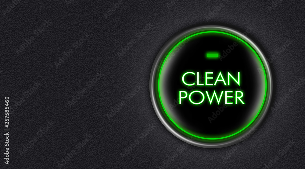 green start engine button with ecologic message green start engine button with ecologic message