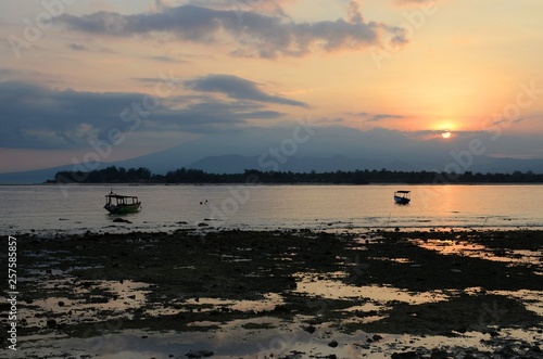 Dawn on the island of Gili Trawangan, northwest of Lombok, Indonesia