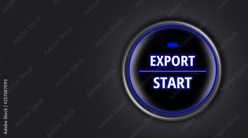 Engine start button with message of export Engine start button with message of export