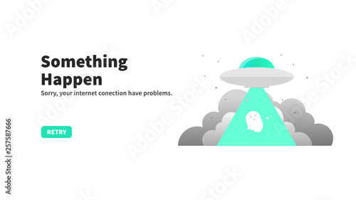 Website internet conection error with ufo and ghost.