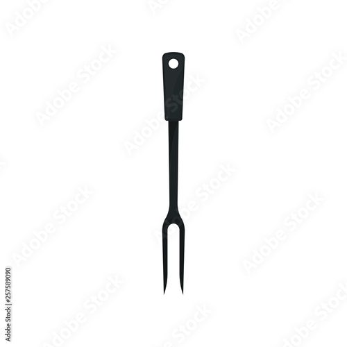 Black cook fork on a white background.