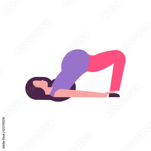 pregnant woman doing yoga exercises girl working out fitness pregnancy healthy lifestyle concept female cartoon character full length white background