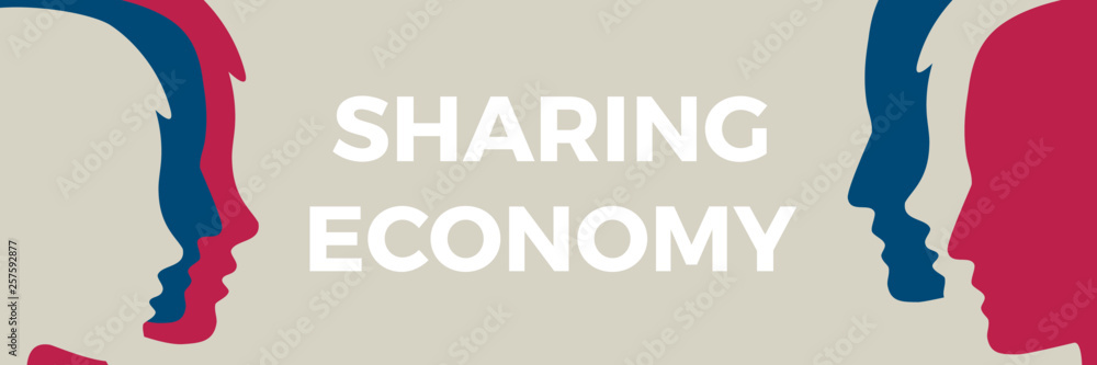 Sharing economy concept illustration. Human head vector icon