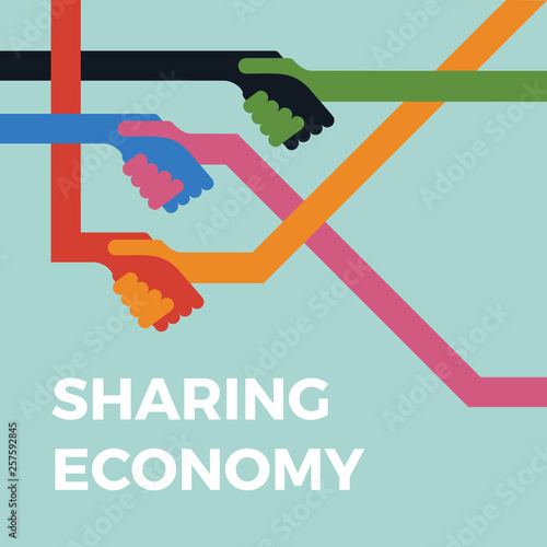 Sharing economy concept illustration. Handshake vector icon