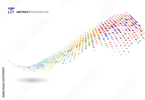 Abstract elements colorful halftone texture dots pattern wave or distort isolated on white background.