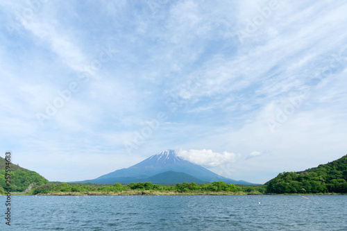 精進湖と富士山