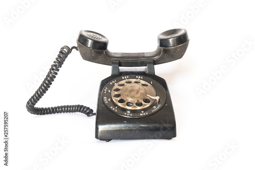 Antique phone on a white background