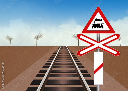 Obraz na plátně level crossing on the rails