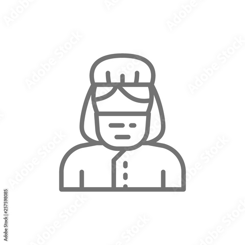 Gynecologist, obstetrician, doctor line icon.