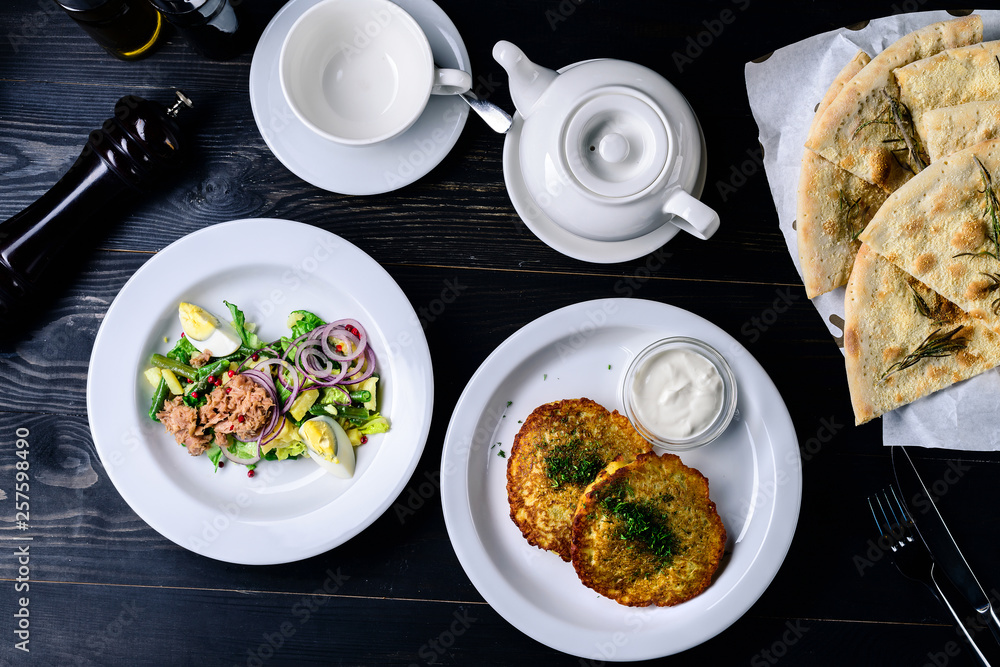 Belarusian pancakes, national dishes of grated potatoes Belarusian pancakes, national dishes of grated potatoes
