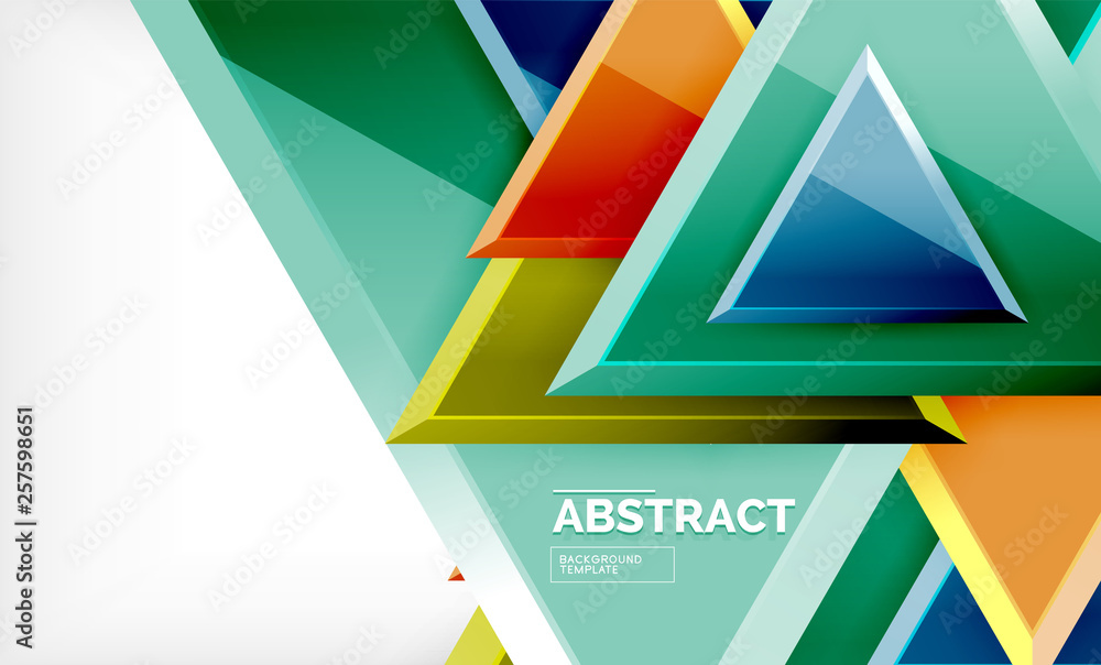 Flying triangles compostion geometric background