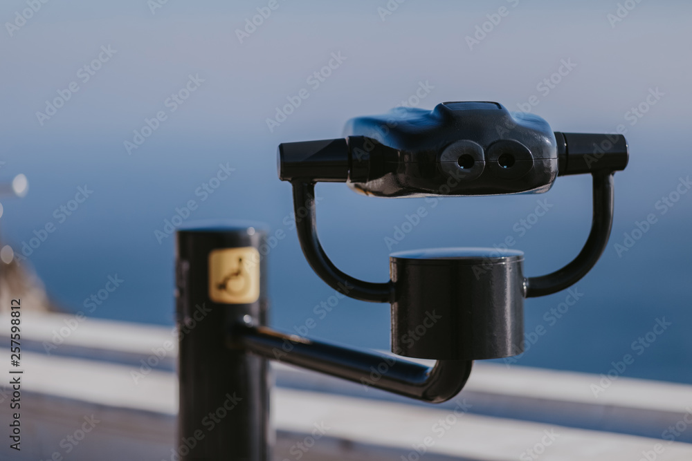 Coin operated binoculars at seaside
