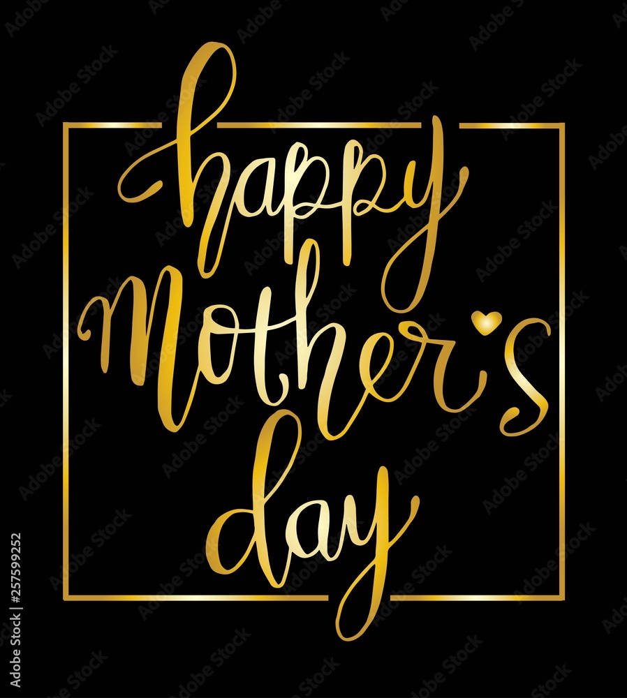 Vector illustration: Handwritten brush type lettering of Happy Mother's Day. Typography design - Vector 