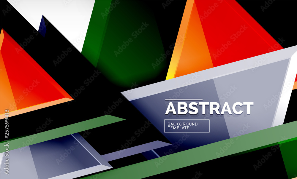 Flying triangles compostion geometric background Flying triangles compostion geometric background