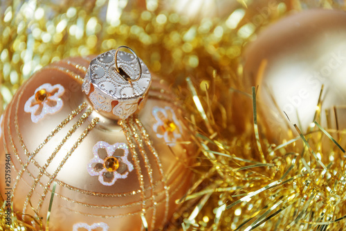 Christmas balls and golden ...