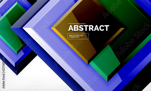 Geometric abstract background, modern square design