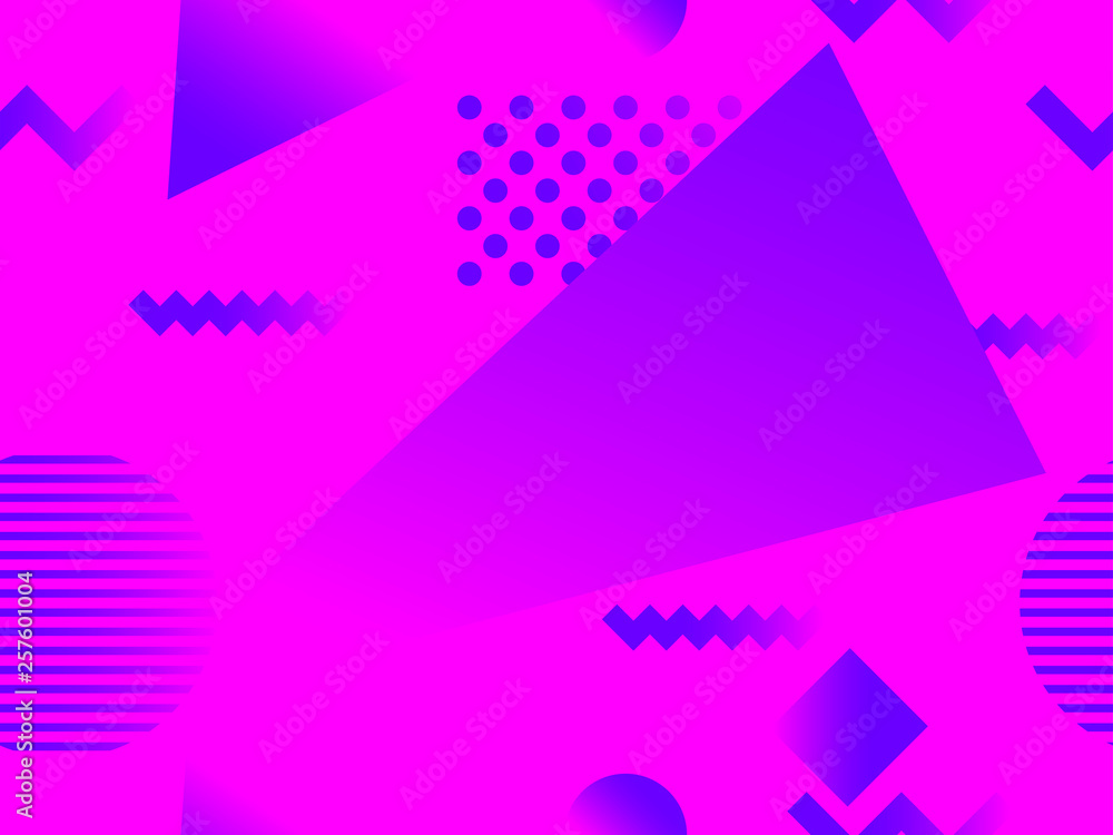 Geometric shapes seamless pattern. Zine culture abstract background. Pink color. Vector illustration Geometric shapes seamless pattern. Zine culture abstract background. Pink color. Vector illustration