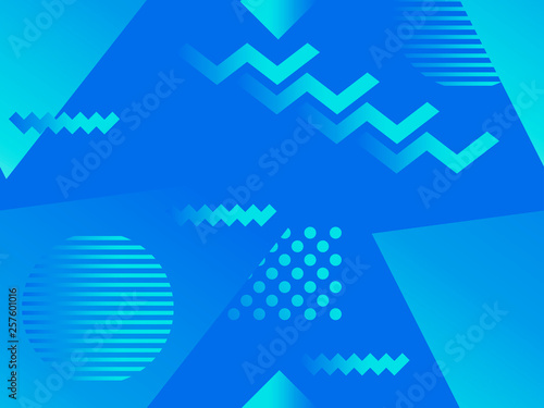 Geometric shapes seamless pattern. Zine culture abstract background. Vector illustration