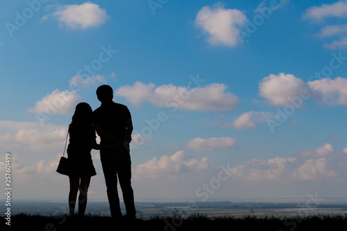 Silhouette young couple