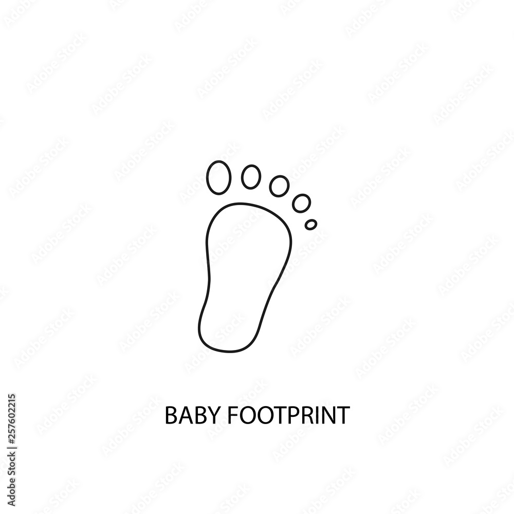 Baby footprint vector icon, outline style, editable stroke Stock Vector ...