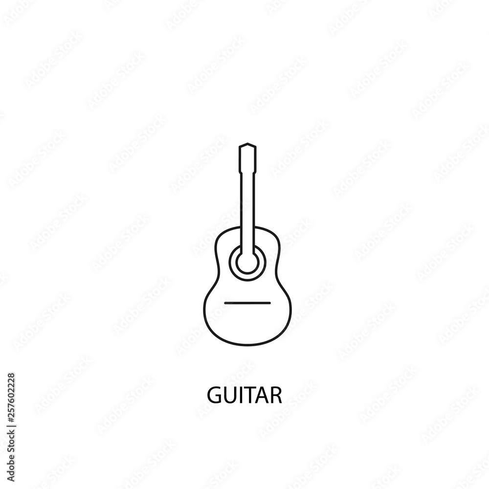 Guitar vector icon, outline style, editable stroke Guitar vector icon, outline style, editable stroke