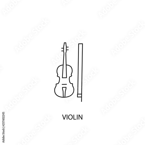 Violin vector icon, outline style, editable stroke