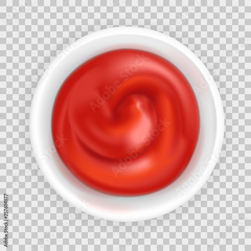 Tomato ketchup in a bowl