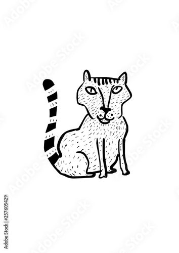 Cartoon illustration of funny cat