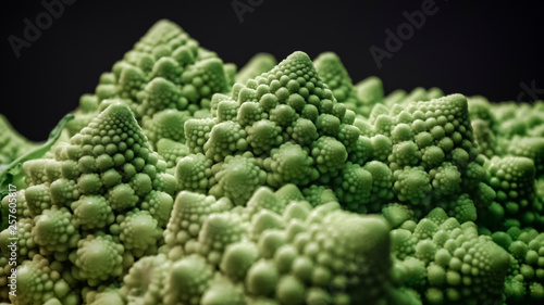 Brassica oleracea, Romanesco broccoli also known as Roman cauliflower, selective focus