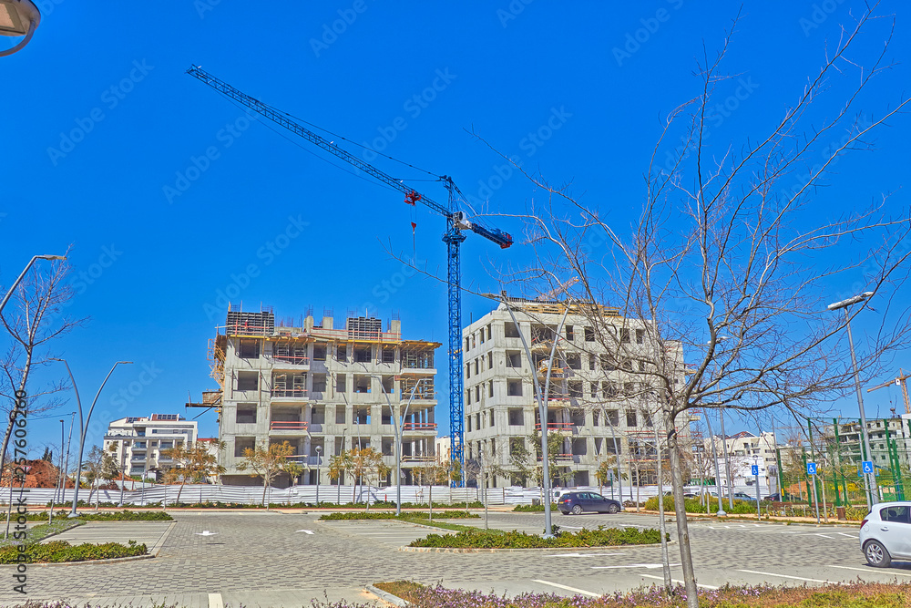 Construction of a residential area. Construction of a residential area.