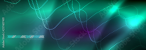 Glowing neon abstract lines  techno futuristic template