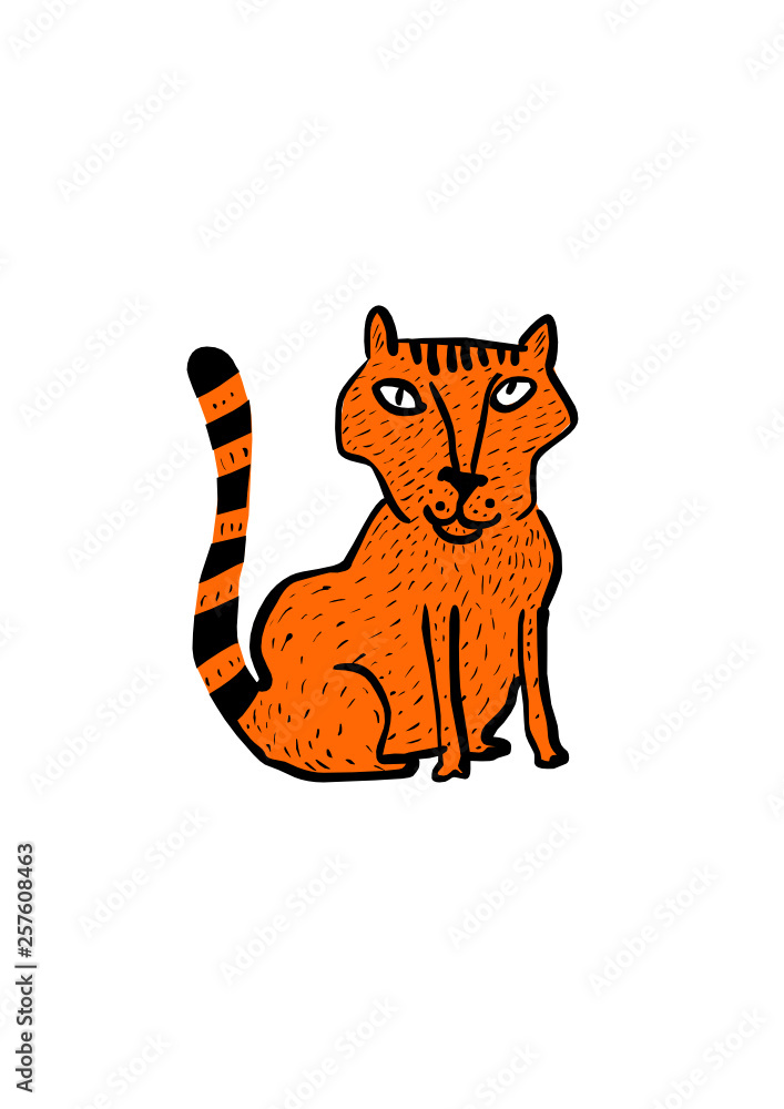 Naklejka Funny red cat