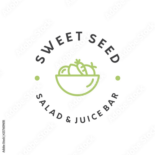 salad and juice logo design
