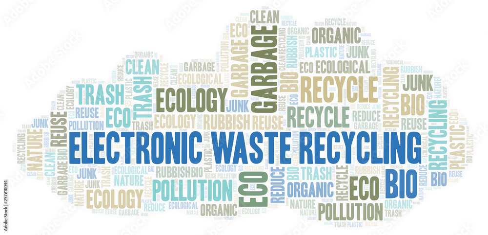 Fototapeta premium Electronic Waste Recycling word cloud.
