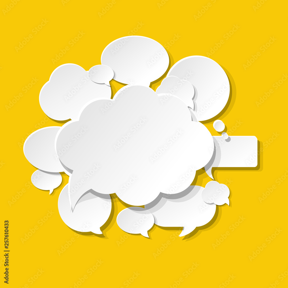Speech Bubbles Icons Yellow Background Speech Bubbles Icons Yellow Background