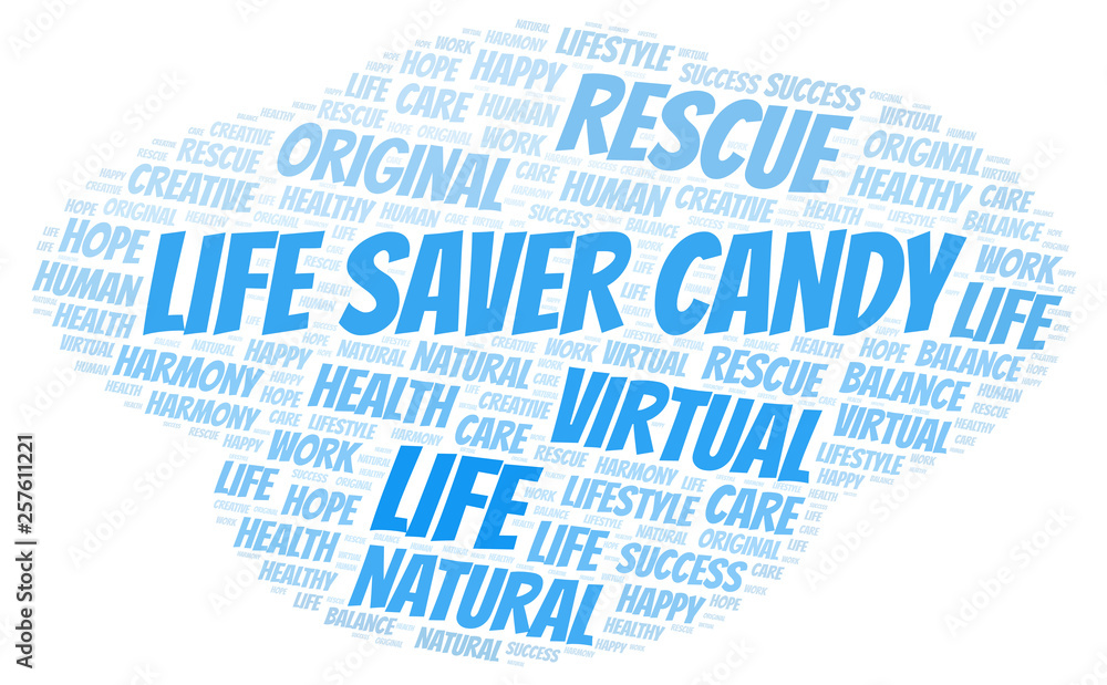 Life Saver Candy word cloud. Life Saver Candy word cloud.
