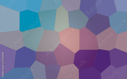 Illustration of purple, green, yellow and blue Giant Hexagon background.