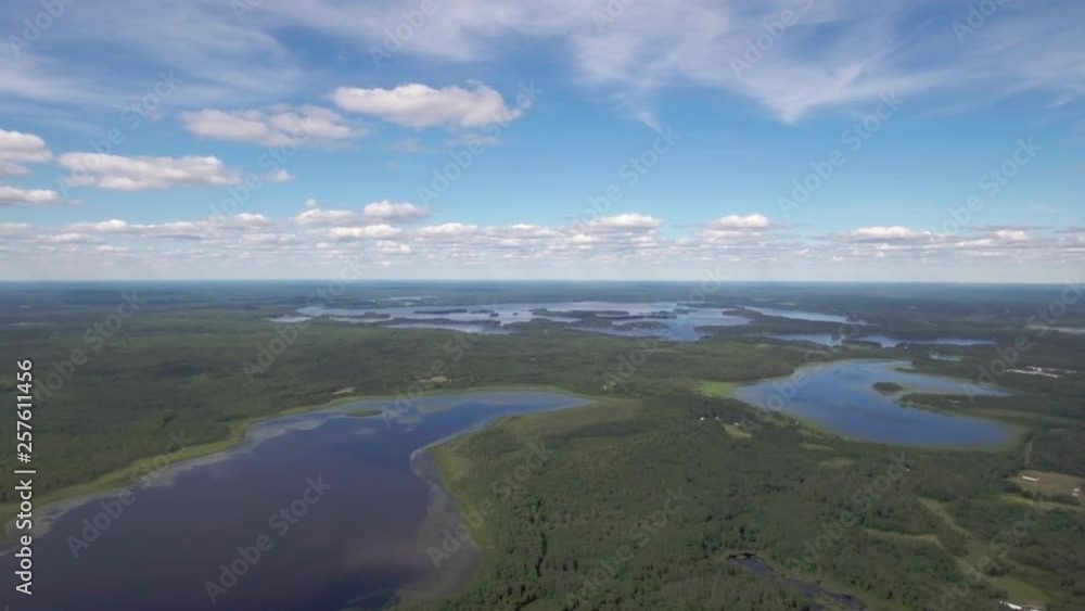 Aerial over midwest lakes and waterways Aerial over midwest lakes and waterways